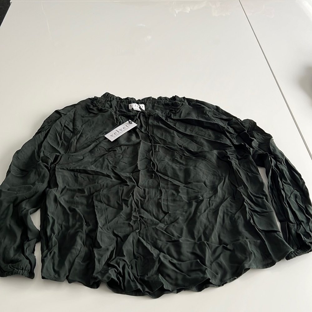 Velvet green top